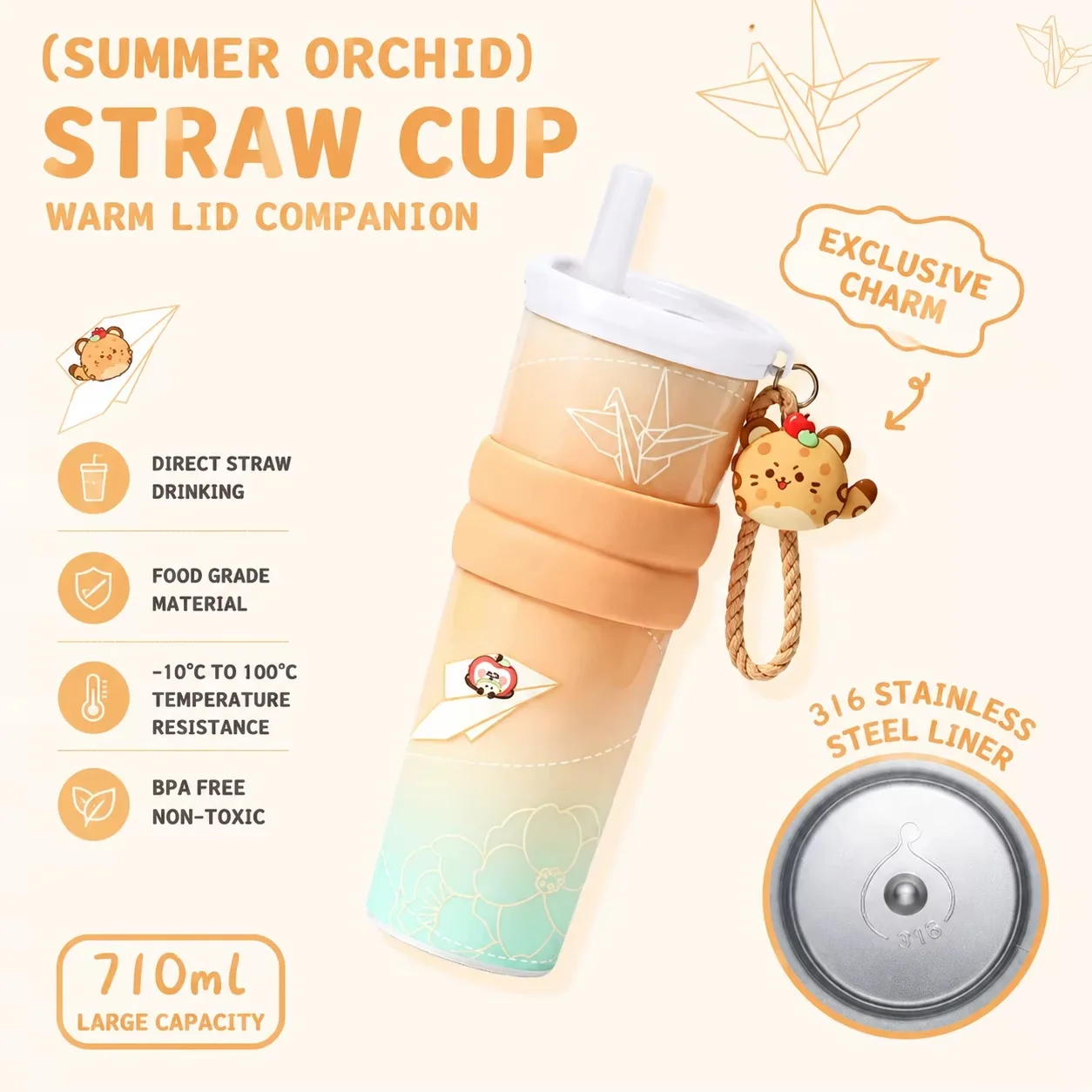 The Junco Insulated Tumbler with Straw