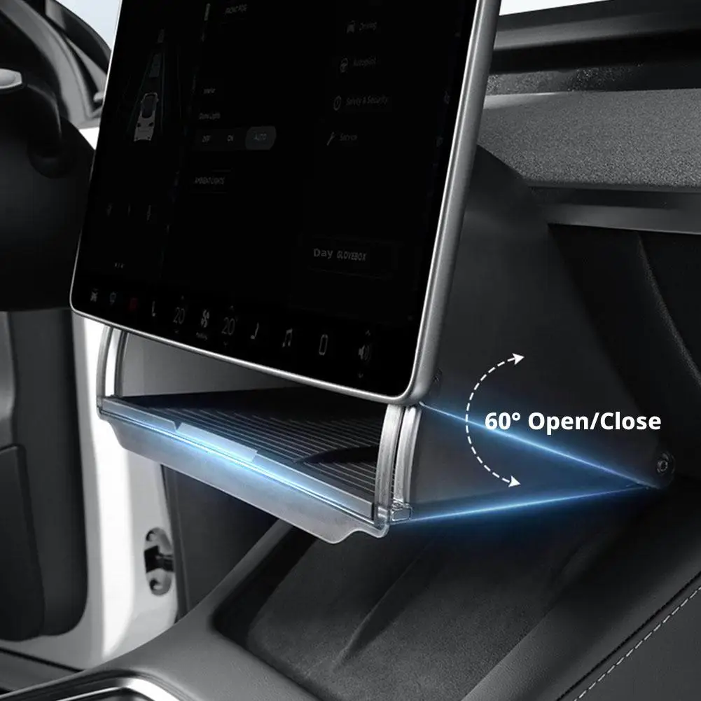 For Tesla Model 3 Y Screen Storage Box Hidden Organizer Tray Refreshed Model  Interior Dashboard Accessories view 5