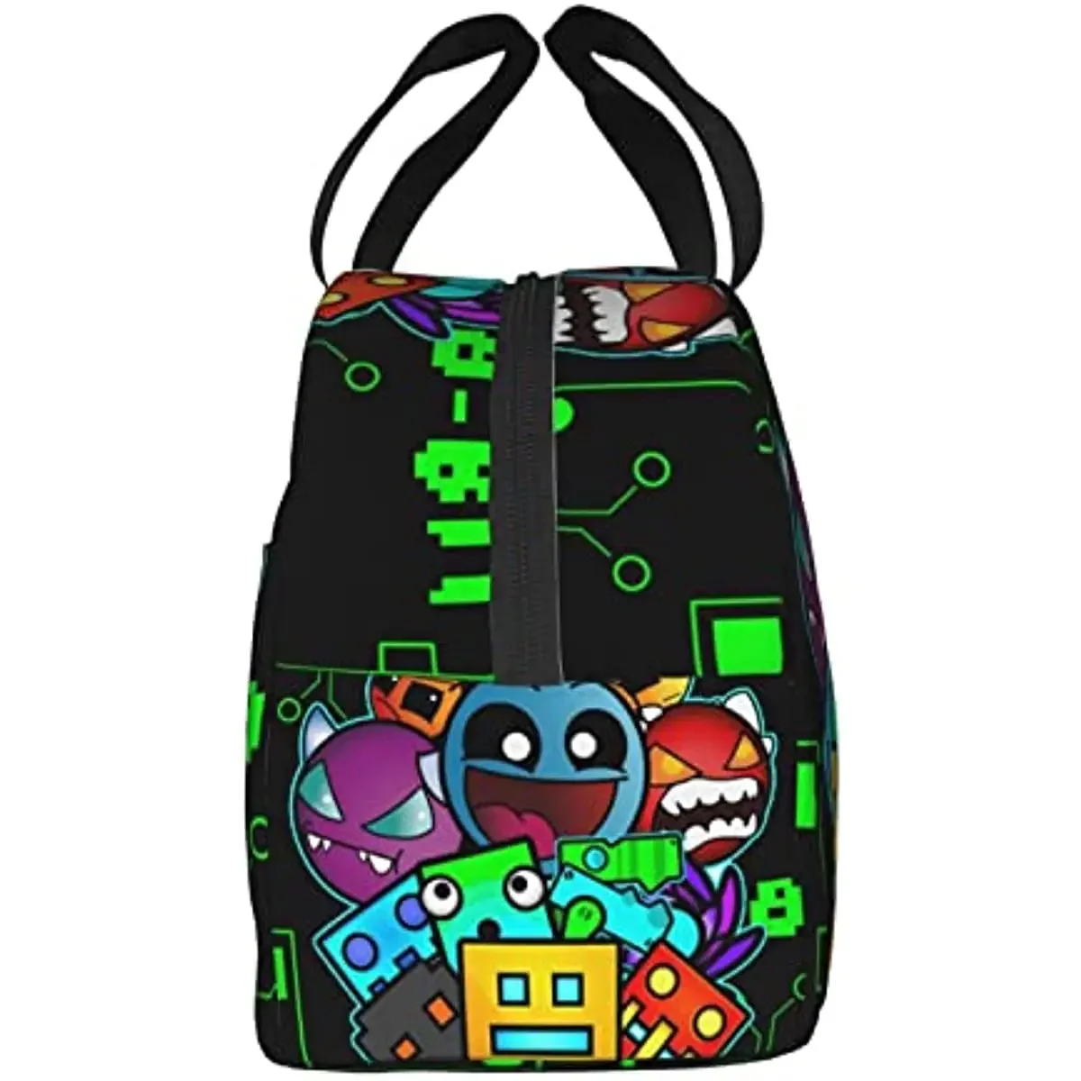 Bolsas de almuerzo Geometry Cube Gaming Dash, aislada fiambrera reutilizable, bolsa de mano con impresión enfriadora 3d, bolsos portátiles