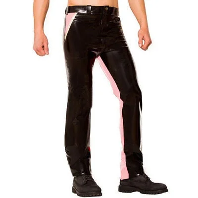 

Latex Rubber Men Unique Black trousers Military Pants Fashion uniform