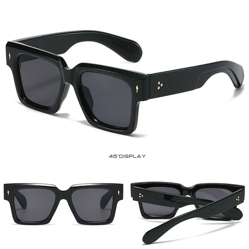 Classic Square Luxury Brand Designer Sunglasses Women For Men Trend Sun Glasses Vintage Rivet Punk Sexy Ladies Eyeglasses Shades