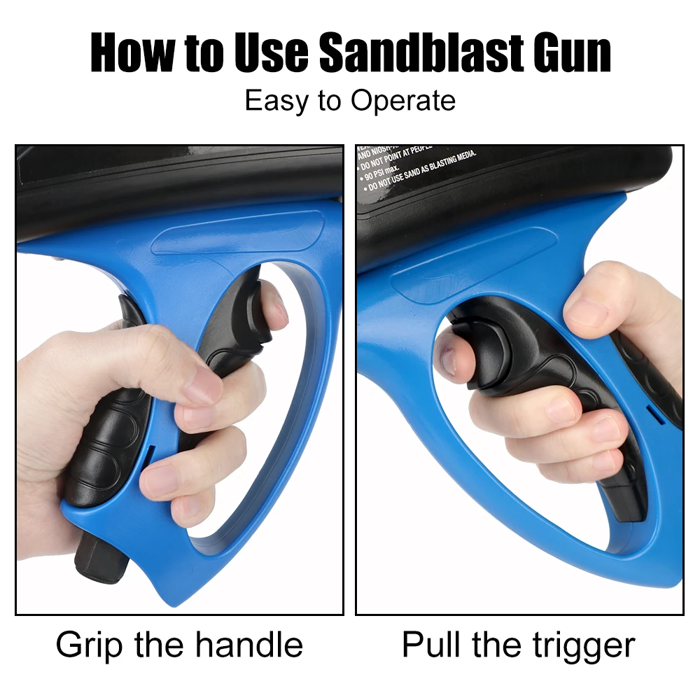 Pneumatic Sand Blasting Machine Anti-rust Sandblaster Handheld Glass Tombstone Sprayer Sandblasting Machine 90psi