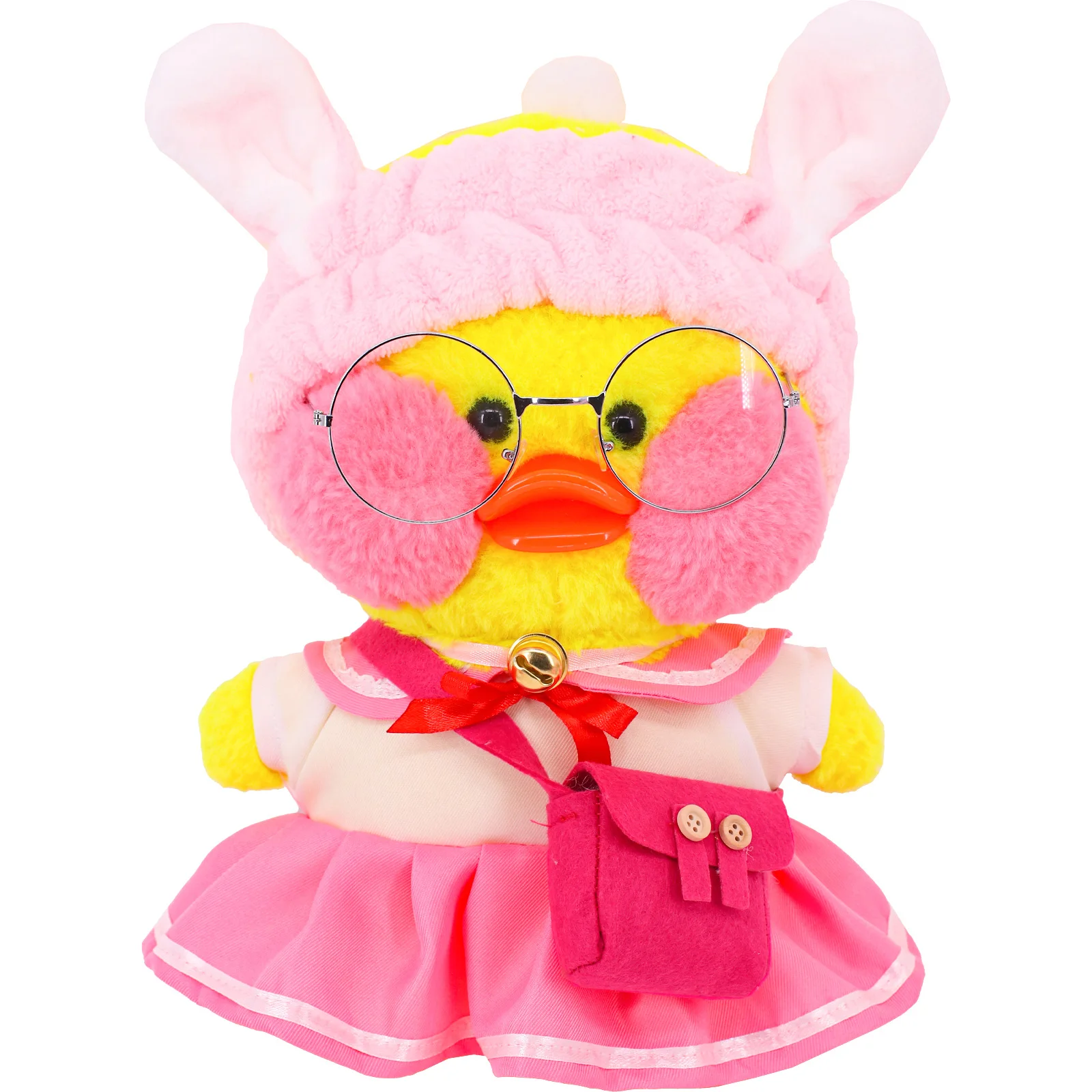 Vêtements en peluche de canard jaune, pull et sac, jupe Kawaii, salopette, jouet en peluche, accessoires d'afanfan, cadeau de vacances, 30 cm