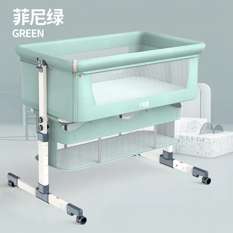 NEW Baby bed Portable Removable Crib Foldable High and Low Adjusting Stitching Large Bedside baby nest