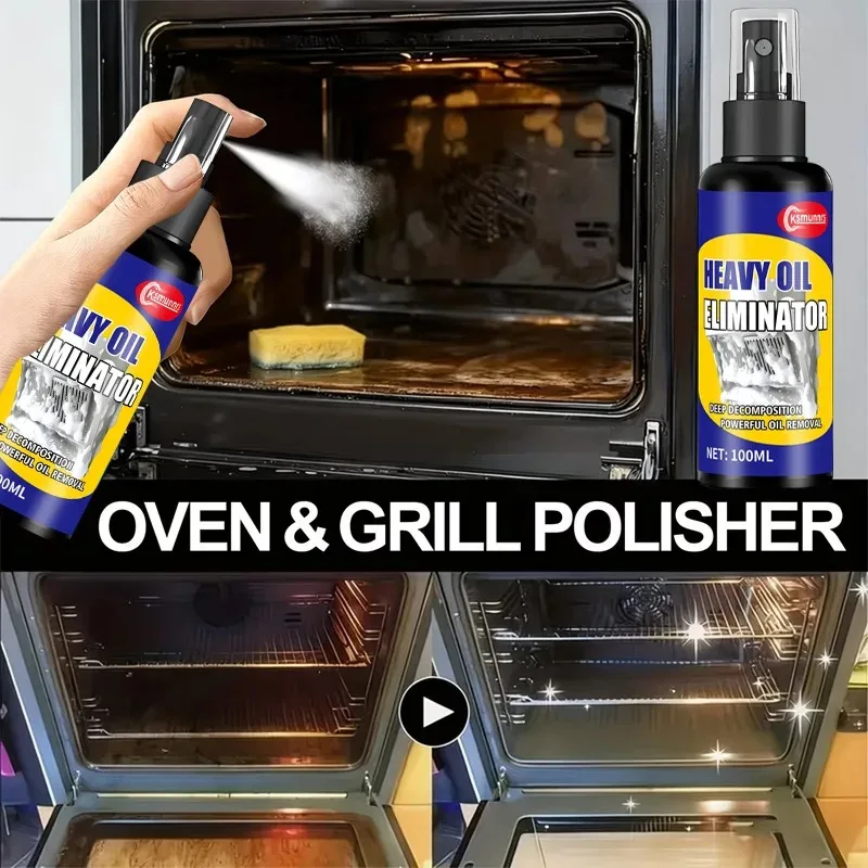 New Heavy-Duty Kitchen Degreaser Spray – Suitable for metal surfaces, versatile grease remover with residue-free formula, easy t
