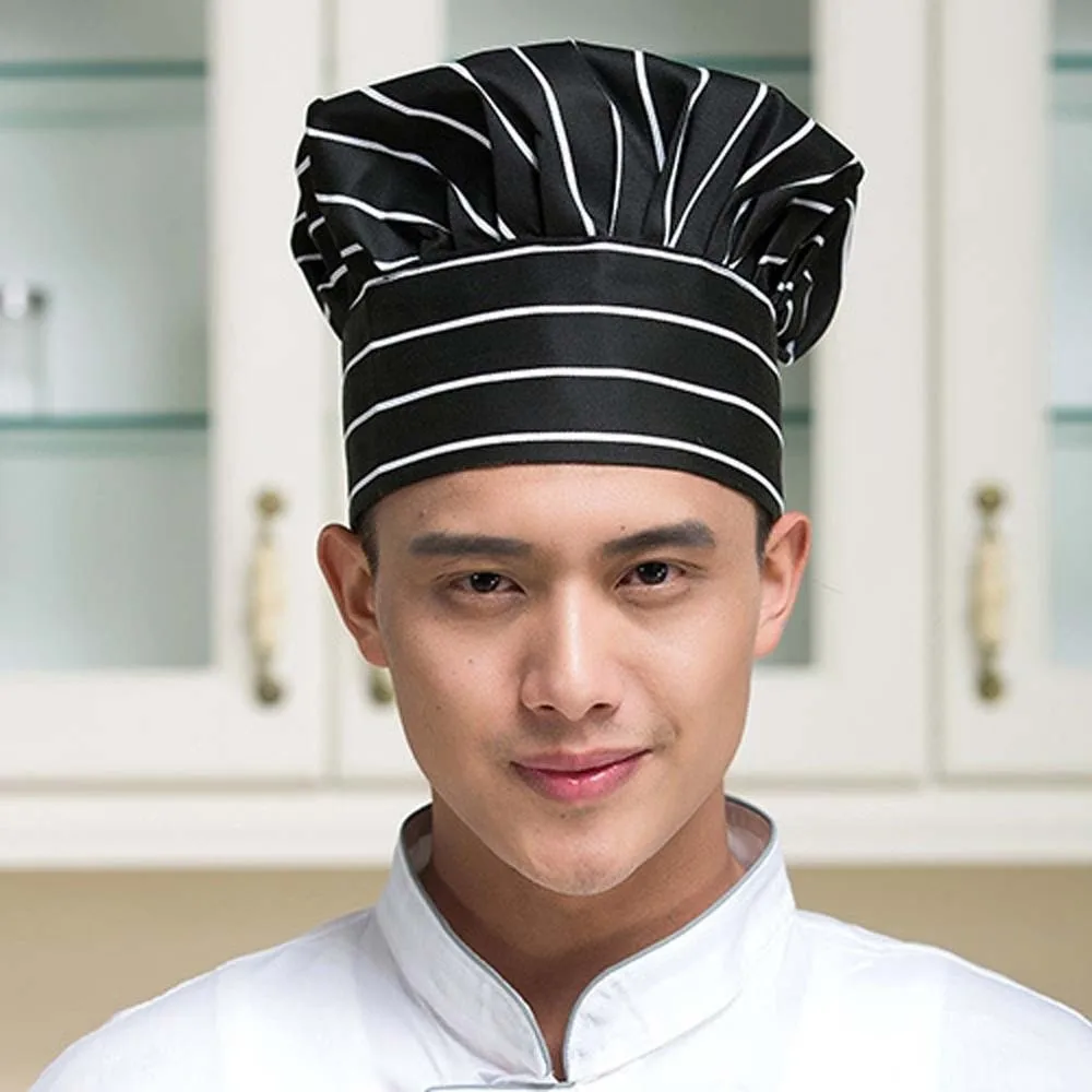 Working Caps Elastic Adjustable Chef Hat Japanese-Style No Eaves Cooking Chef Hat Breathable Comfortable BBQ Waiter Cap Baking