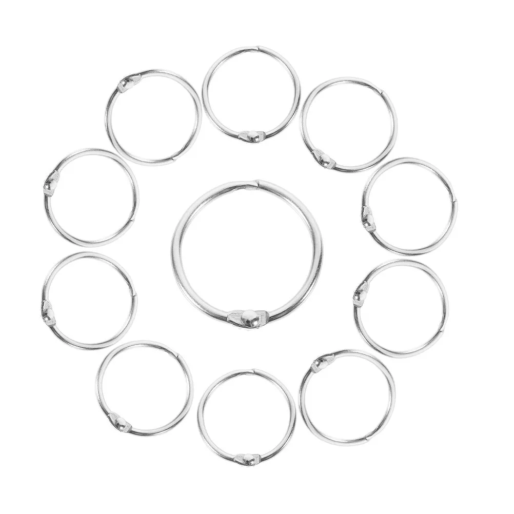 20Pcs Multi-Function Metal Binder Rings Hollow Nail Safety Design for DIY Journals Loose Leaf Filing Memo Holders Book Rings
