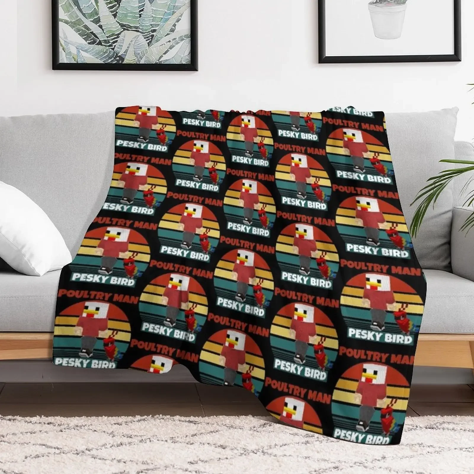 Poultry Man Pesky bird Kids Throw Blanket Soft Beds Quilt Summer Beddings warm for winter Blankets