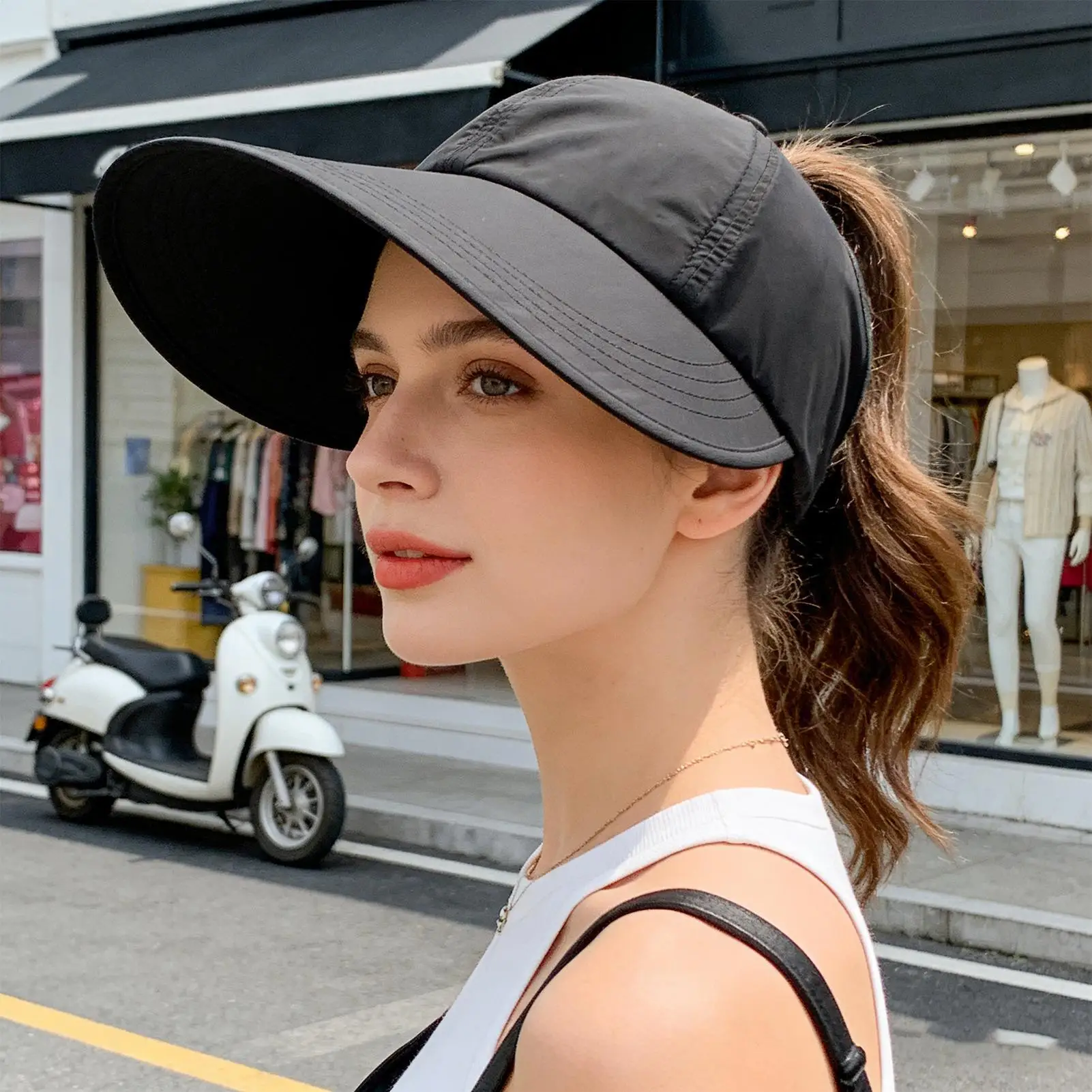 

Women Sun Hat Wide Brim Breathable Adjustable Buckle Women Sun Protection Hat For Beach Garden Commuting School Cycling Mother