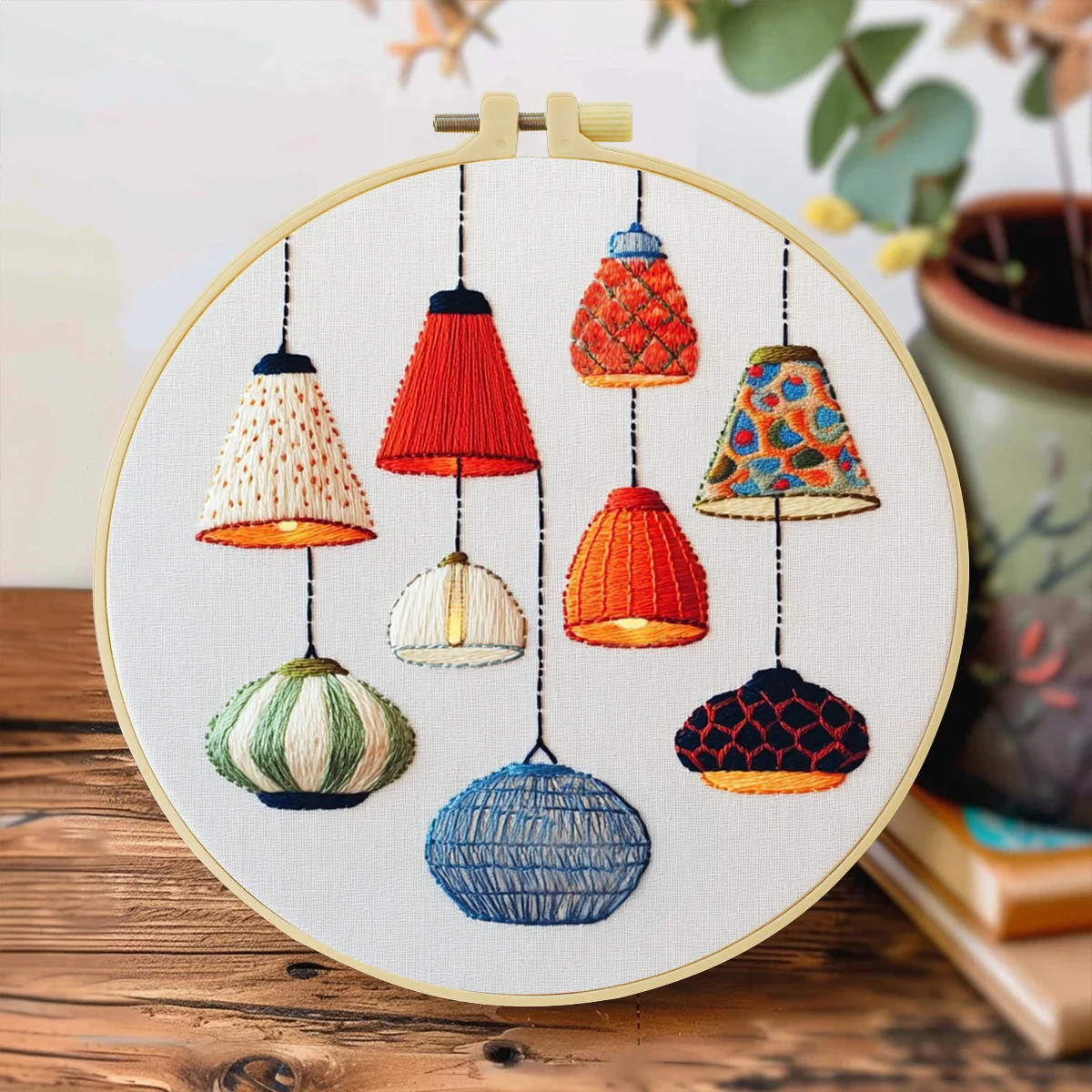 1pc 20X20CM/7.87inch Lighting Fixtures Embroidery Starter Kit DIY Kit Home Decor Craft Painting Needle Art