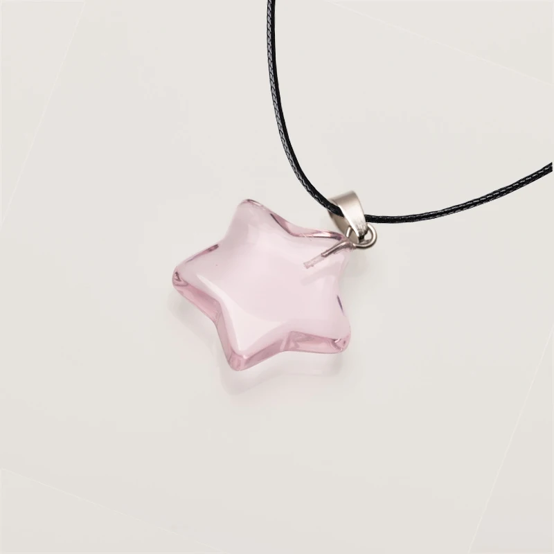 2023 Trend Neue Naturstein Hexagon Kristall Rosa Kristall Opal Stern Anhänger Halskette für Frauen Pendel Schmuck Geschenk – Detail 2