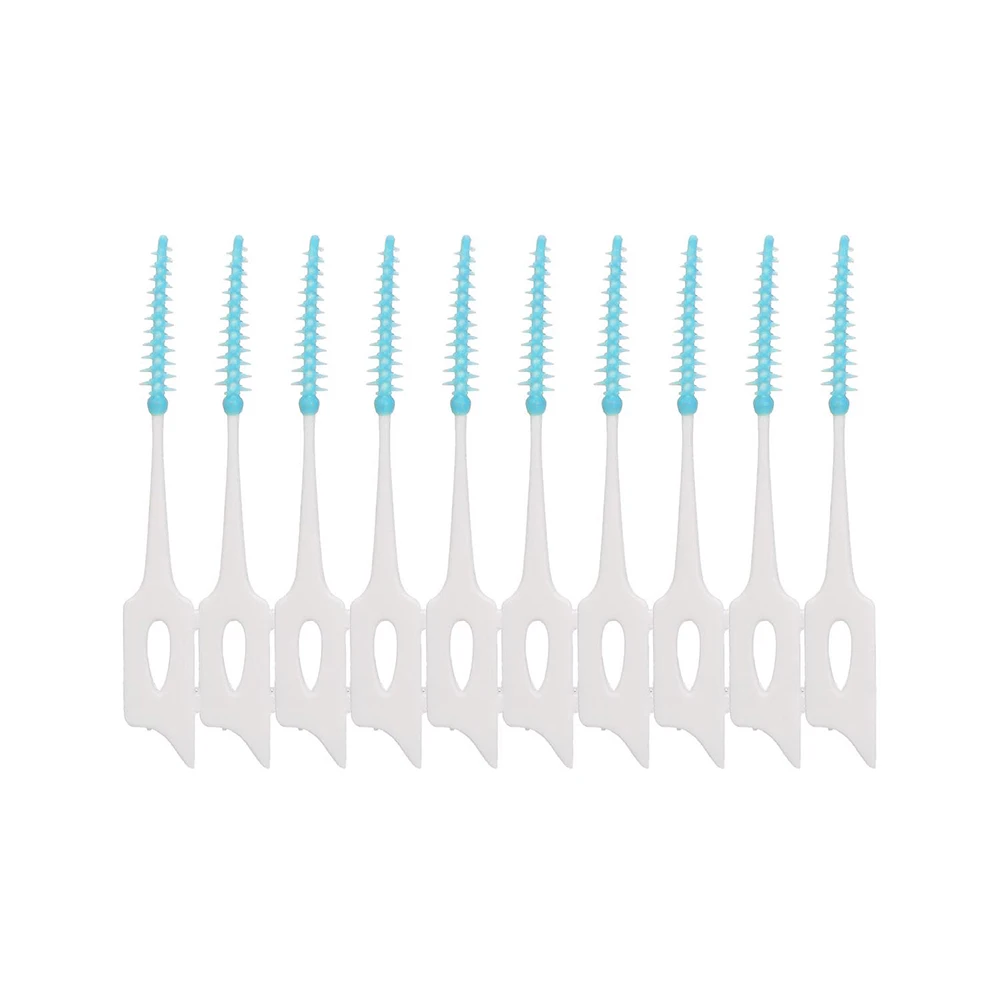 40Pcs/set Interdental Brush Orthodontic Brush Cleaning Teeth Gaps Oral Care Soft Silicone Head Interdental Brush Good for Gums