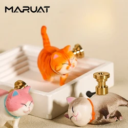 MARUAT-manija de muebles de gato de dibujos animados, perillas de cajón de cerámica, manijas de gabinete para habitación de niños, manija de cocina con forma de Animal, herrajes para puertas