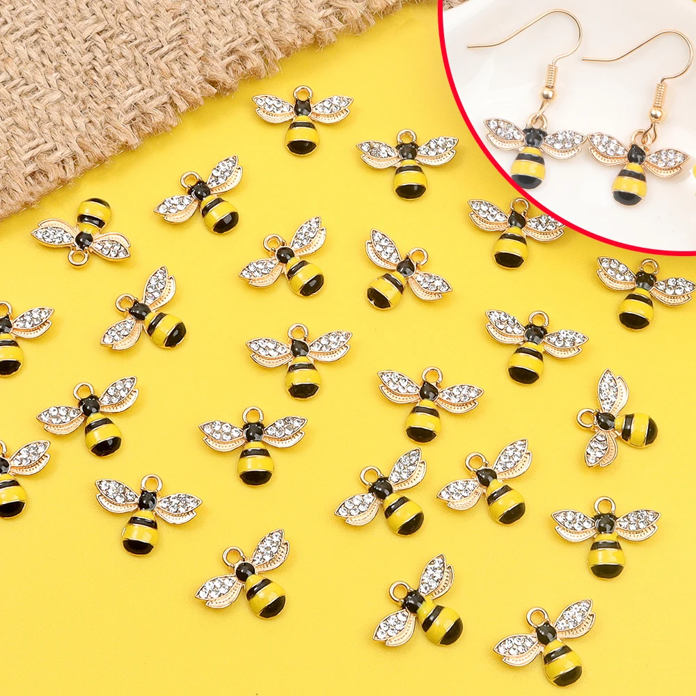

3/16/38 шт. подвеска в форме пчелы из желтого сплава, подходит для браслетов, ожерелий своими руками, аксессуаров для украшения подарков
