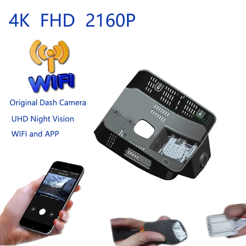 

4K Plug And Play Car Video Recorder Wifi DVR Dash Camera For For Chery Fulwin T9 Tiggo 8L 2024 2025 Dashcam Black Box Wide Angle
