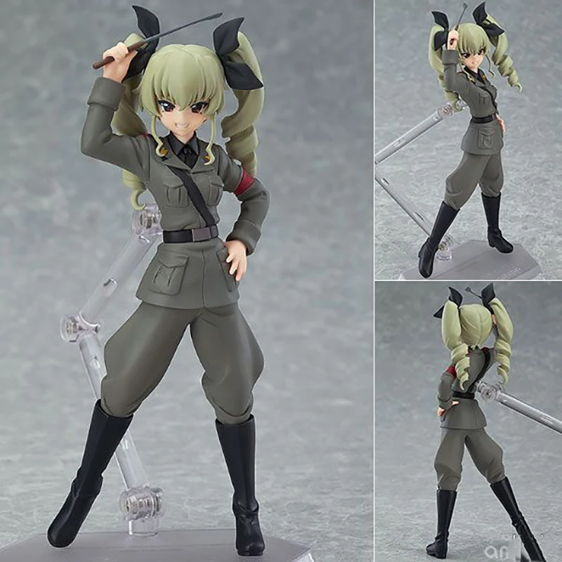 In Stock Original  Max Factory FigFIX Figma 005 ANCHOVY GIRLS Und PANZER Female Soldier Action Models Art Collections Toy Gifts