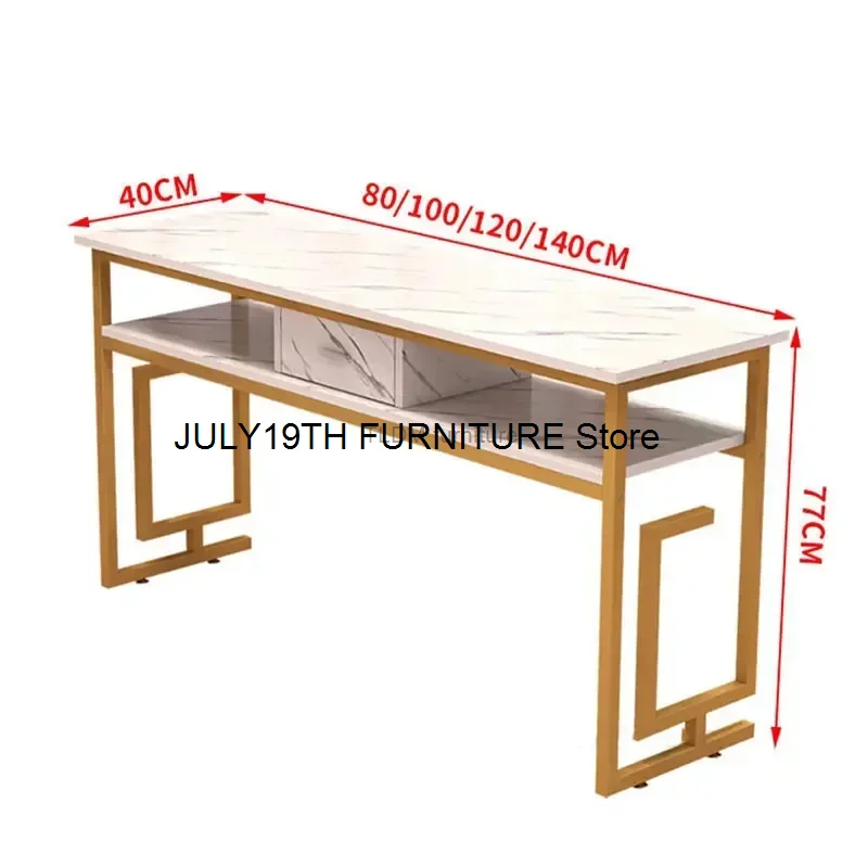 Modern Minimalist Nail Tables Salon Furniture Single Double Manicure Tables Chair Set Luxury Professional Manicure Table D