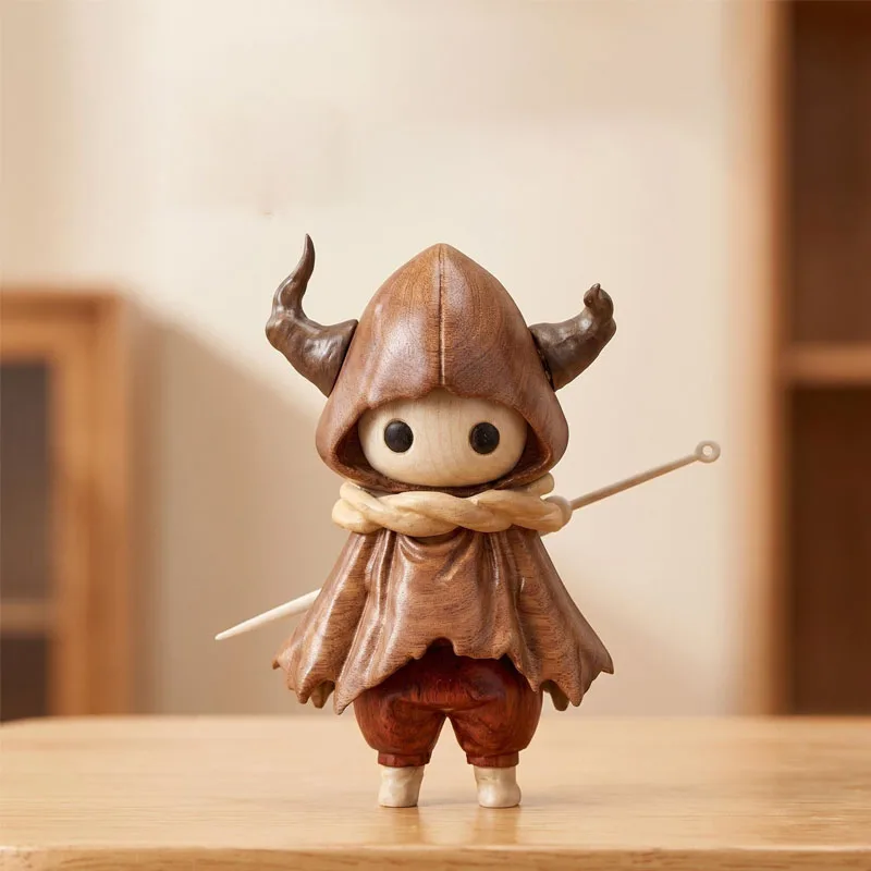 Nordic Knight Shape Solid Wood Sculpture Ornaments Living Room Entrance Wine Cabinet Desktop Character Display Birthday Gifts