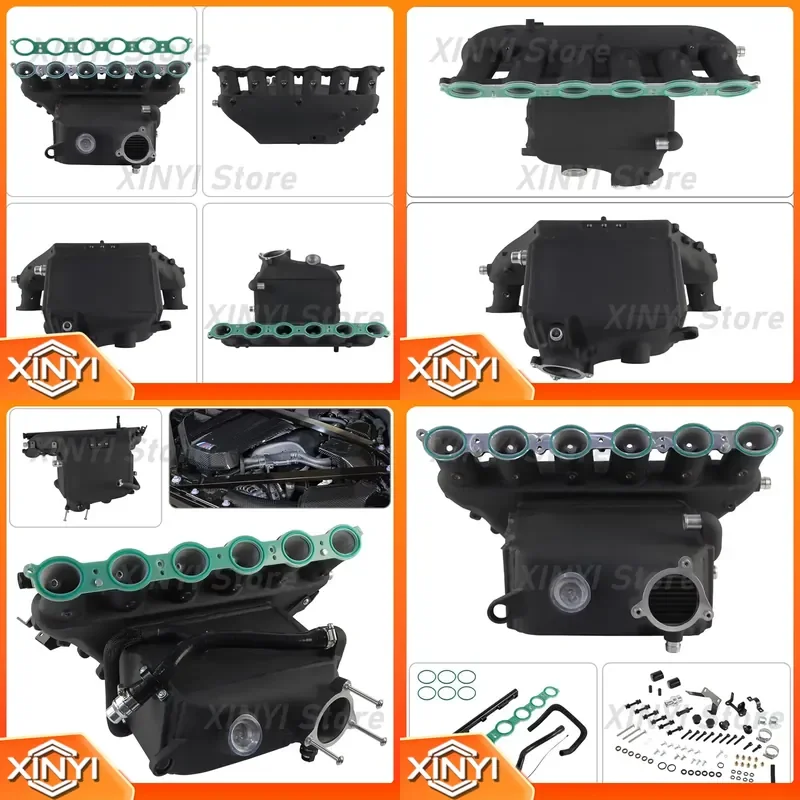 Aluminum Top Bar Plate Intercooler Black Charge Air Cooler Manifold Kit for BMW M2 G87 M3 G80 G81 M4 G82 G83 S58 Engine