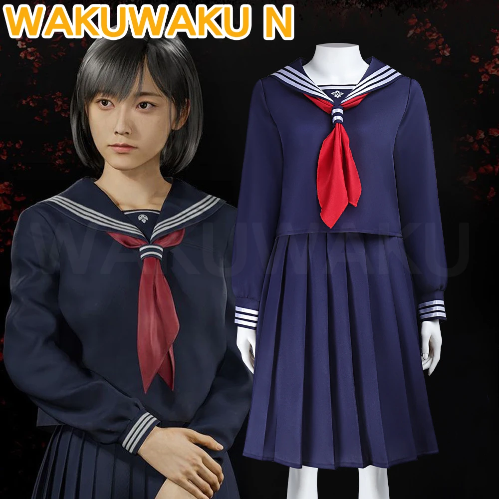 أزياء Shimizu Hinako التأثيرية أنيمي 【XS-3XL】WakuWaku-N فستان موحد للمدرسة النسائية JK فستان Hinako التأثيري للهالوين مقاس كبير