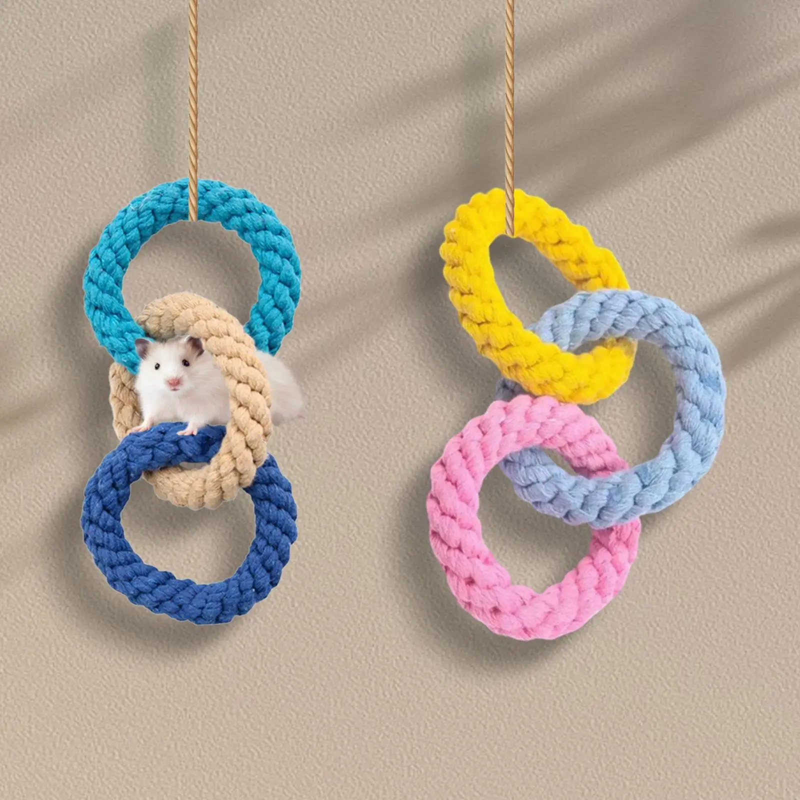 2Pcs Birds Rope Perch Training Parrot Rope Swings Cage Hanging Climbing Toy for Lovebird Cockatiels Cockatoo Small Parakeets