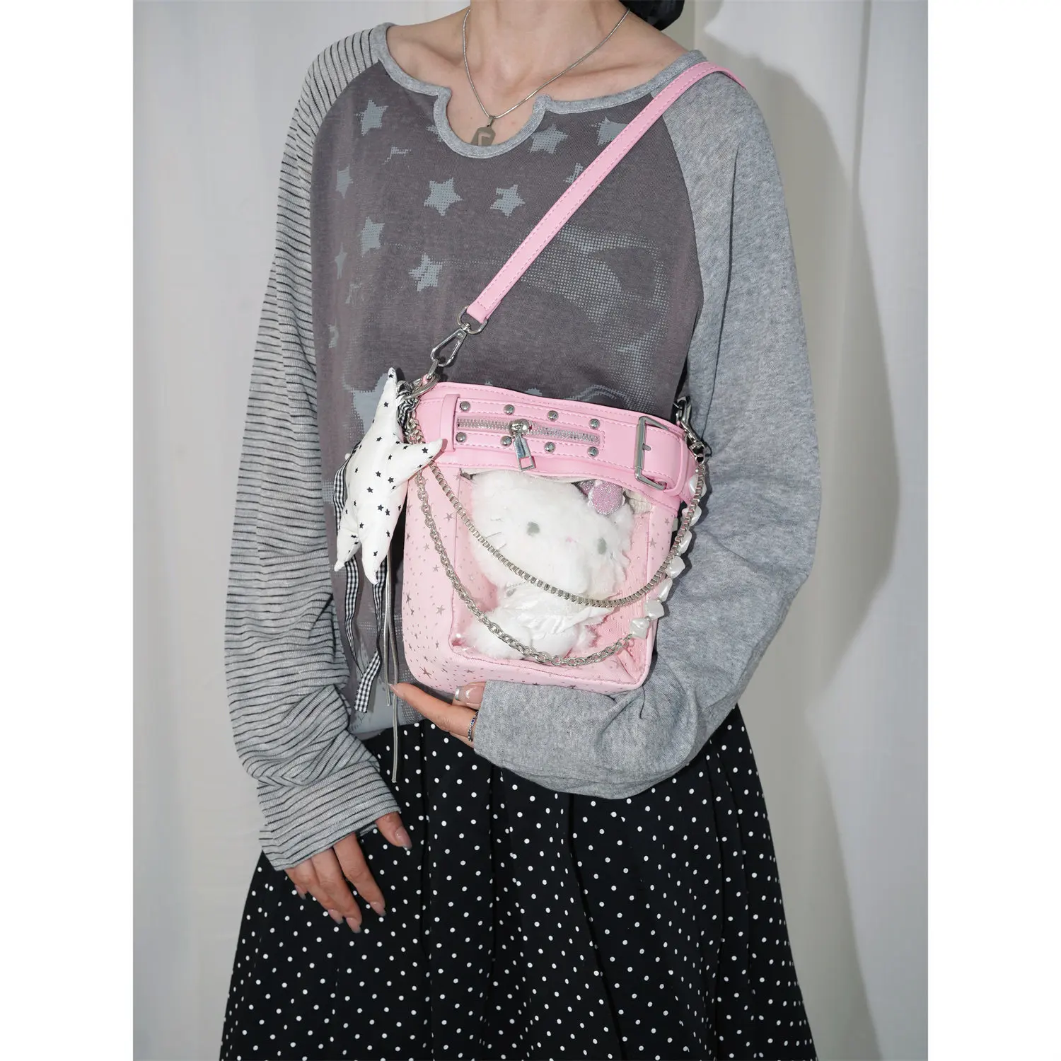 Original Design Light Star Polka Dot Versatile Bucket Bag for Women's Shoulder Bags Crossbody Bag Fashion Handbag view 2