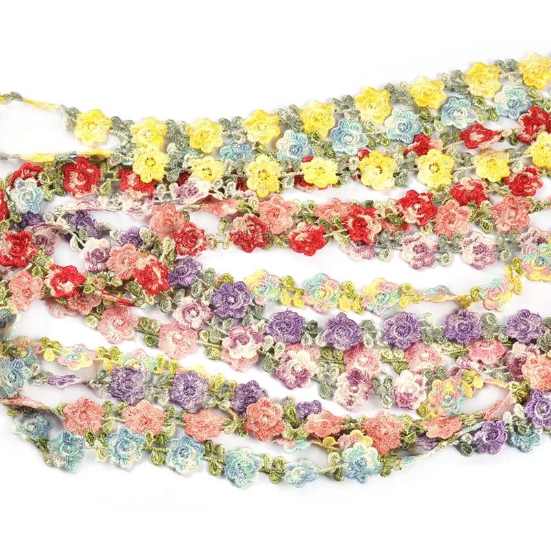 

1 ярд/лот, 1,9 см, кружевные ленты с цветочной отделкой для материала ручной работы, аксессуары для шитья, свадебный подарок, упаковка, декор для вечеринки