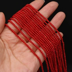 yachu Natural Coral Red Small Round Beaded 2MM For Jewelry MakingDIY Necklace Bracelet Accessories Charm Wedding Gift 38CM