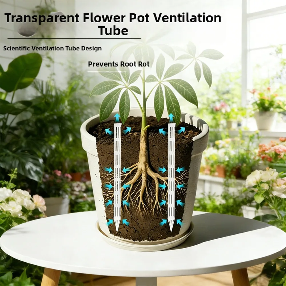 Bodenbelüftungsset 40 Stück 25 x 1,5 cm weiße PP-Röhren für Töpfe verbessern die Wurzelbelüftung und Drainage für Bonsai-Zimmerpflanzen