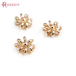 12PCS 18K Gold Color Brass Flower Charms Pendants High Quality Diy Jewelry Making Supplies Necklace Earrings Accessories