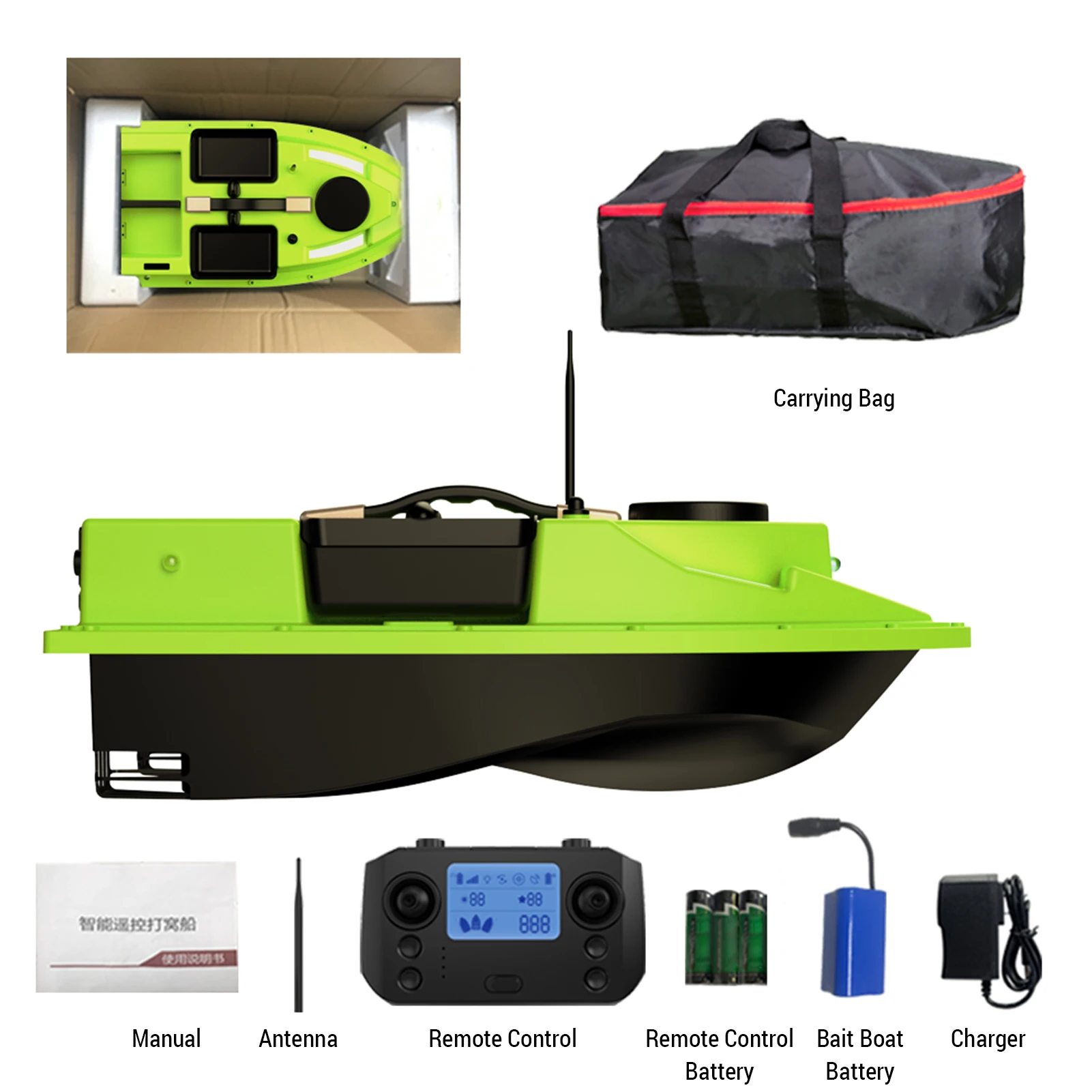 

500M Fishing Bait Boat 2KG Loading 500M Remote Control Fishing Bait Boat 99 GPS Points 4 Bait GPS Fish Bait Boat For Outdoor