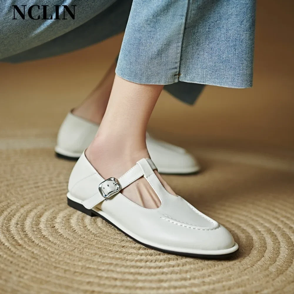 

Женские туфли на высоком каблуке, весна-осень 2023, новые французские модные туфли Мэри Джейн с круглой головкой и металлической пряжкой, большие одинарные туфли Мэри Джейн