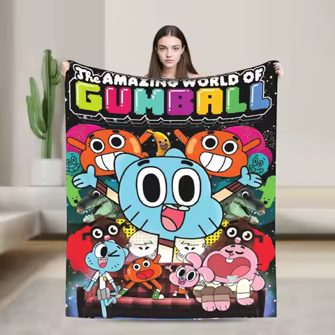 The Amazing World Of Gumballs Blanket Picnic Flannel Throw Blanket For Couch Bed Warm Soft Design Quality Bedspread Gift Idea