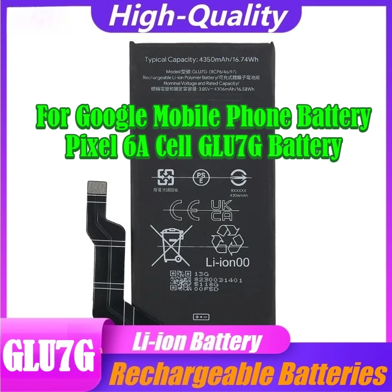 4350mAh For Google Mobile Phone Battery Pixel 6A Cell GLU7G Durable and High-capacity Mobile Phone Battery