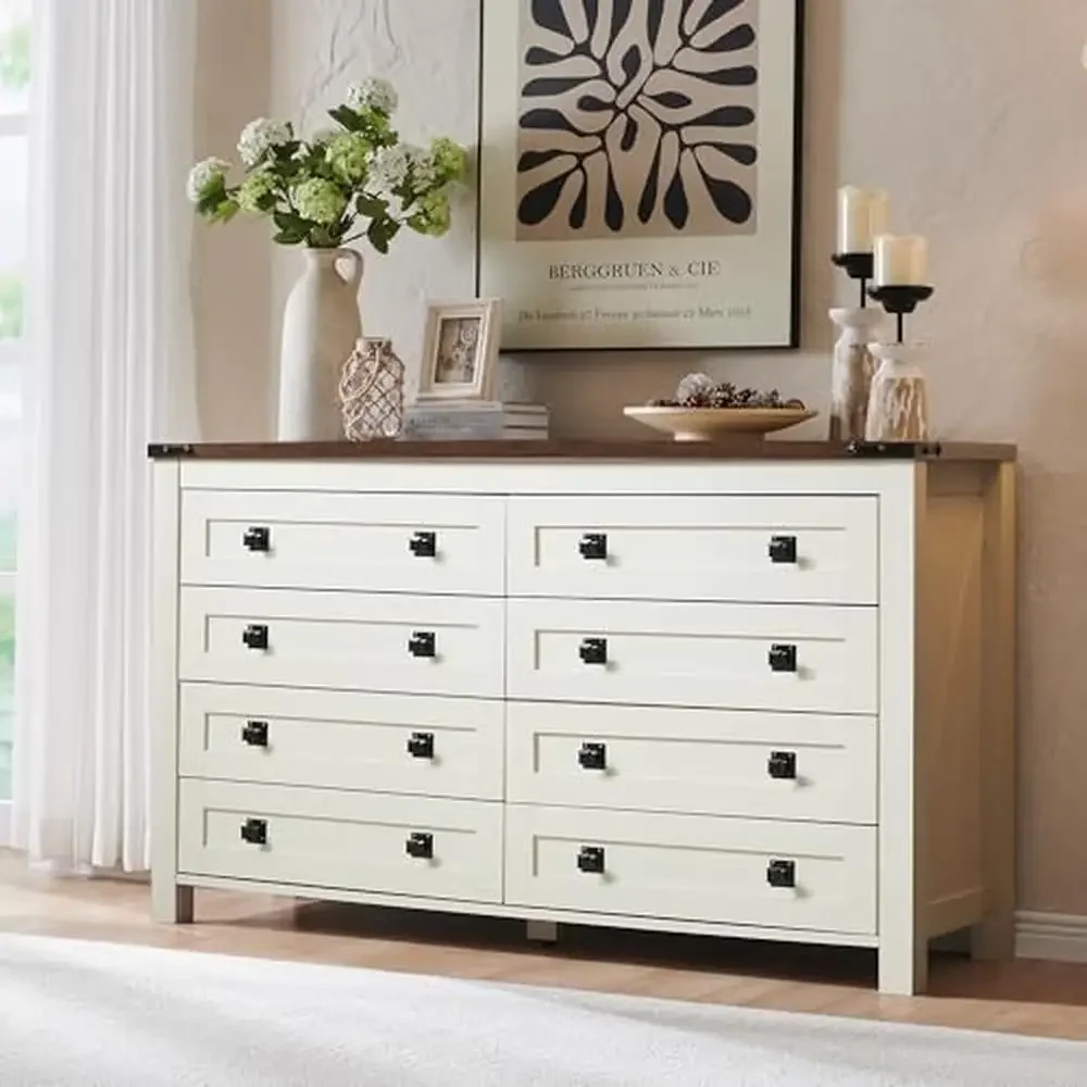 8-Drawer Rustic Farmhouse Dresser 54