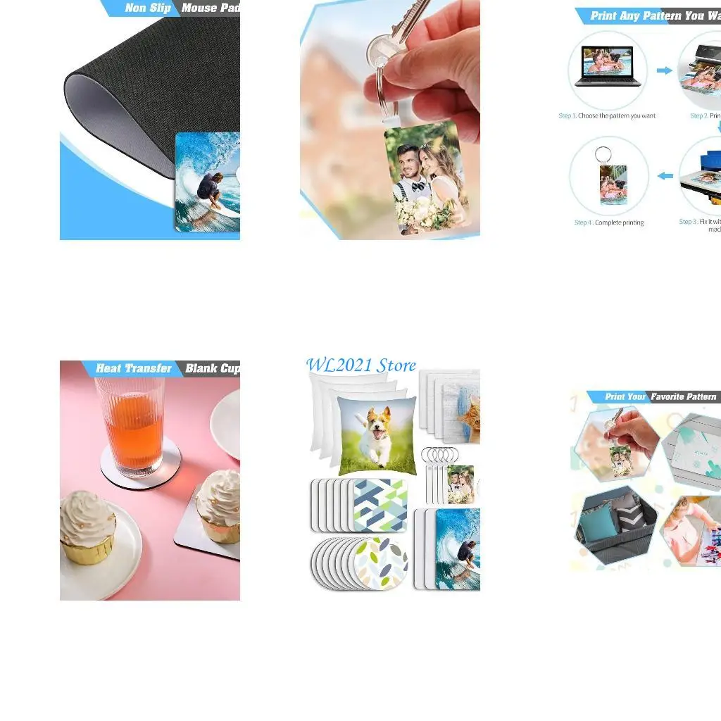 

G5GC Сублимационные заготовки Набор продуктов DIY Пустой брелок-подушка Чехлы Коврик для мыши