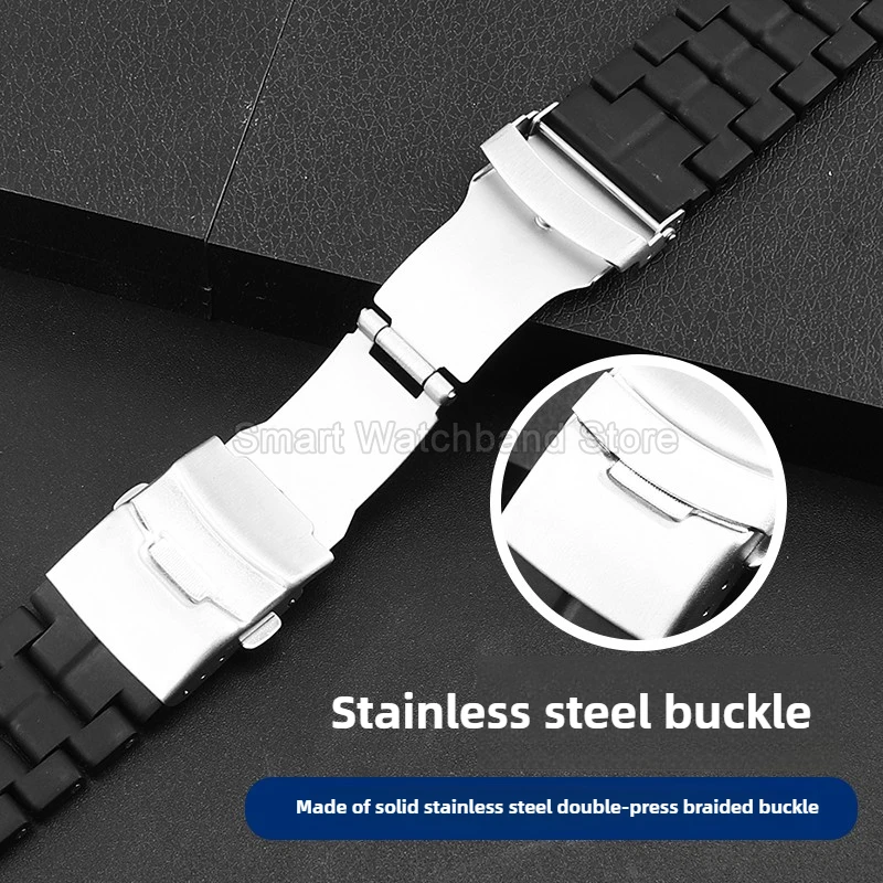 3051 3080 3150 3581 untuk Luminox Tali Jam Baja Plastik 23Mm Hitam Antarmuka Khusus Gesper Lipat Tahan Air Nyaman