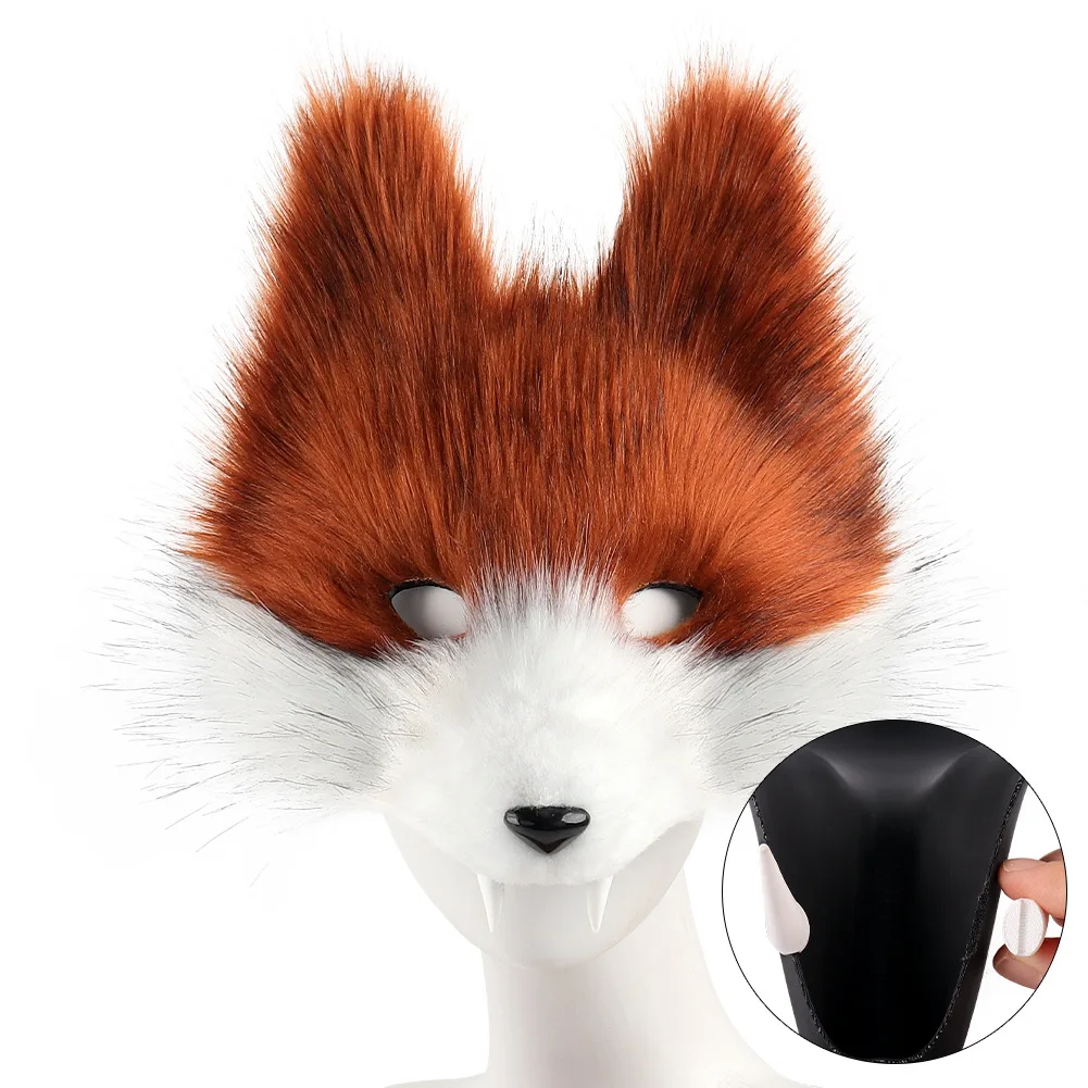 Simulation Wolf Teeth Cosplay Mask Set Beast Plush Tail Half-finger Gloves Man Woman Carnival Festival Party Costume Accessories