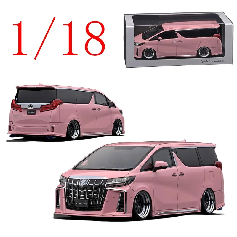 

IG литая под давлением модель автомобиля Toyota из смолы в масштабе 1/18, Toyota Alphard (H30W) MPV, розовые игровые транспортные средства, игрушки для мальчиков, подарок, оригинальная коробка