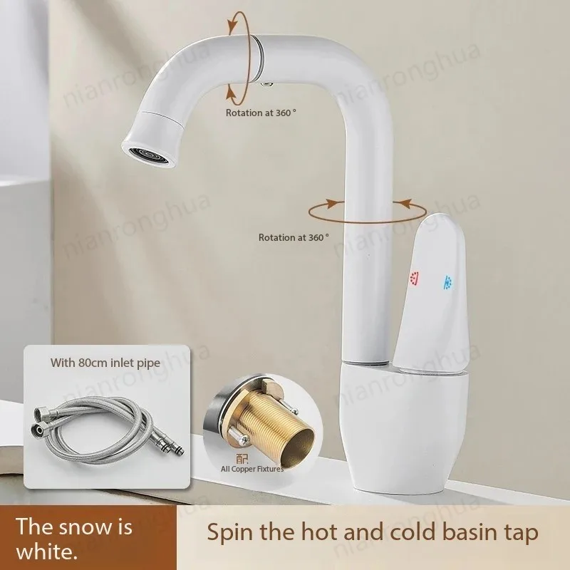 

White Gungrey Silver Kitchen Bathroom Faucet Brush Handle House Home hotel Mixer Hot and Cold Water Taps Deck Faucet