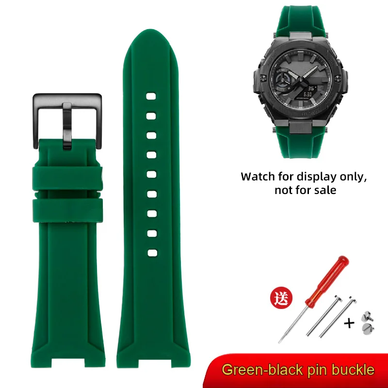 For G-SHOCK GST-B500 silicone strap concave Casio GSTB500 G-steel watchband multi-color optional waterproof strap watch bracelet