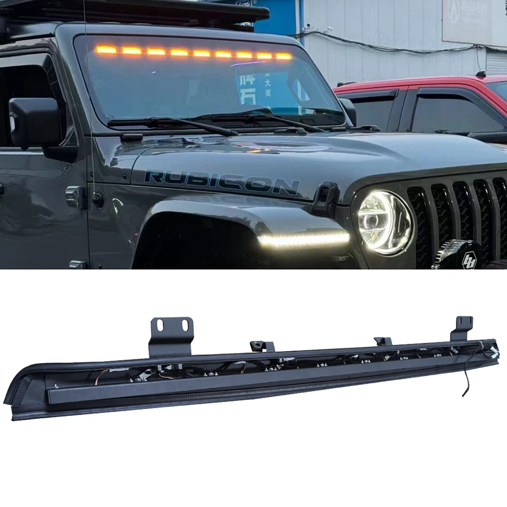 

SXMA J9035 Interior Glass Light Strip Spotlight, only Yellow Light for Jeep JL for Wrangler 2018+ Straight Light Bar
