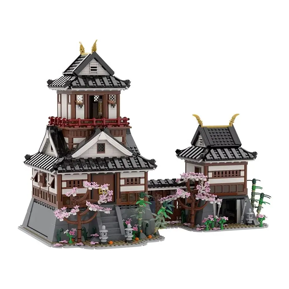 

MOC 3D Japanese Samurai Castle Building Blocks Modular Japanese Samurai Castle Architecture Bricks Model Assembly Toys Kids Gift