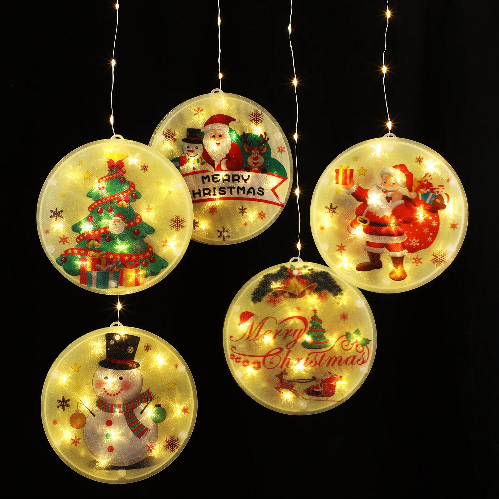 Christmas String Lights, 3D Decorations Hanging Lights, 5 LEDs, 2800K Soft White