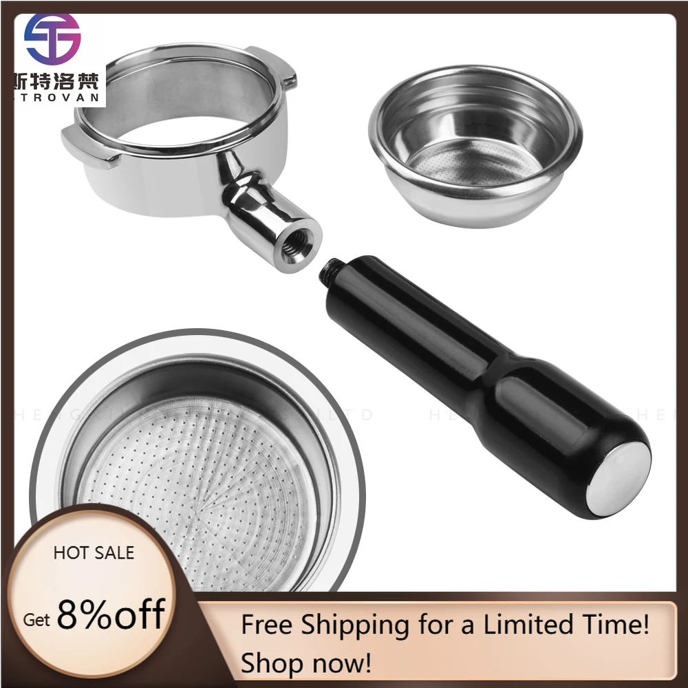 

STLF WJW High Quality Barista Tools 304 Stainless Steel Heavy Type E61 Espresso Coffee Bottomless Portafilter 58mm
