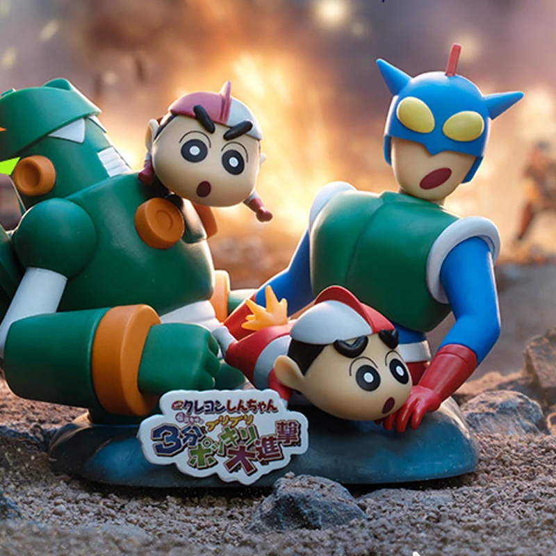 Crayon Shinchan Movie Scene Blind Box Collectible Anime Figuur Trendy Bureau Decor Cadeau voor fans 52toys