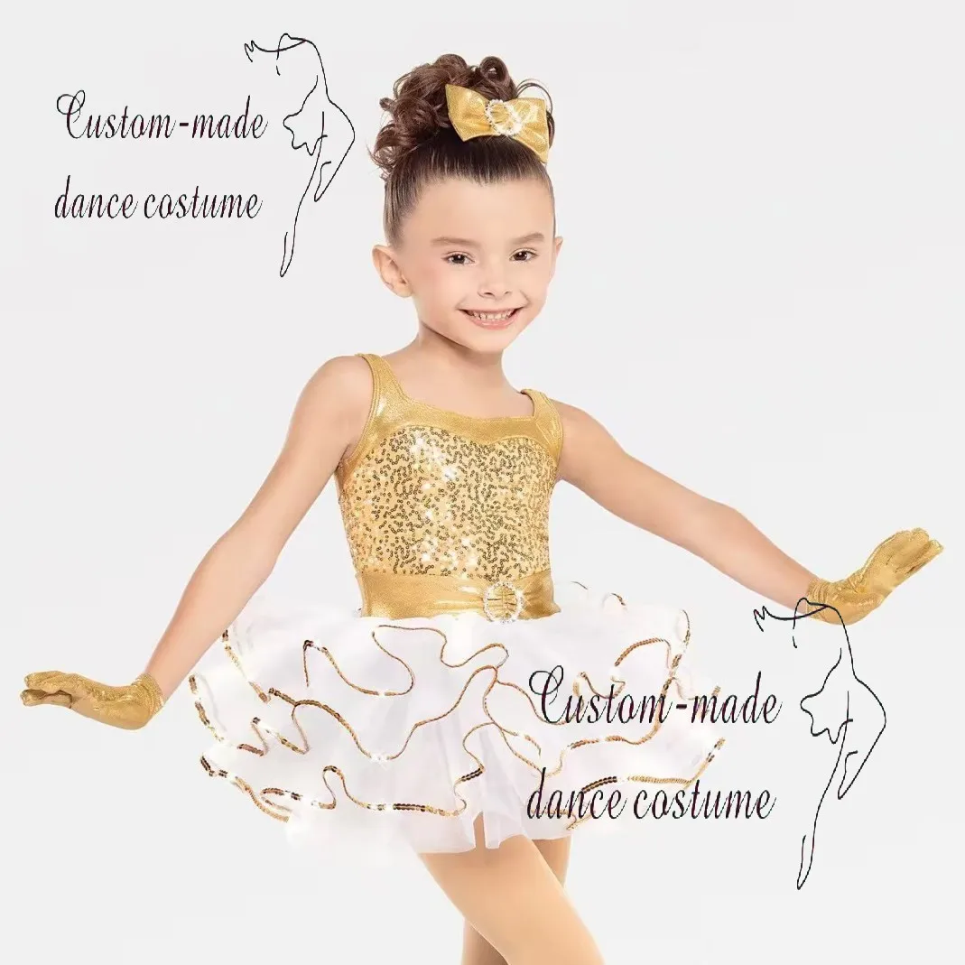 

Танцевальный костюм для девочек, детская танцевальная форма без рукавов, танцевальная одежда для взрослых с блестками, подходит для вечеринок и сцены.