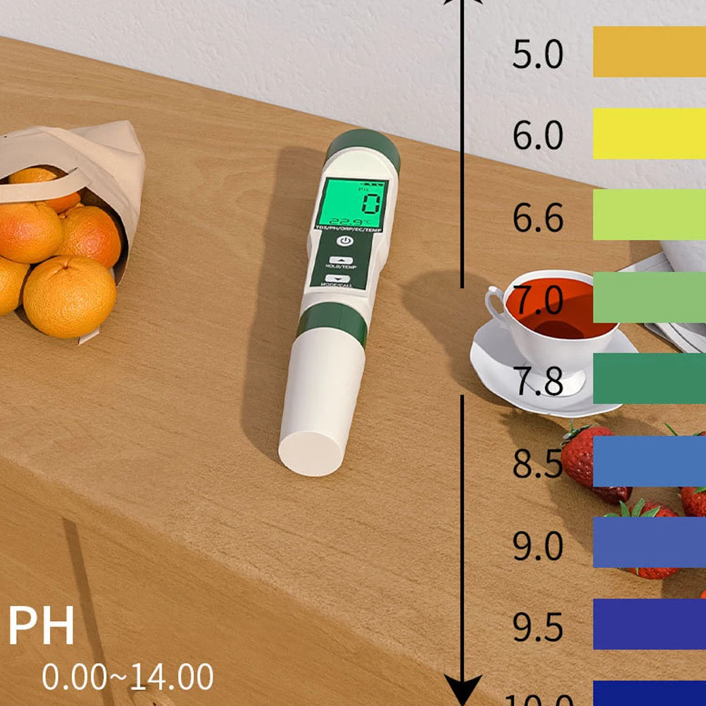 Digital PH Meter 10 in 1 Professional Water Quality Monitor Tester PH/EC/TDS/Salinity/Thermometer Multi-parameter Testing Meter