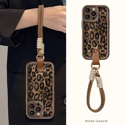 Fashion Brown Leopard Pattern Phone Case for Samsung S25 S24 S23 S22 S21 S20 Note 20 FE Plus Ultra 5G Soft Silicone TPU Cover