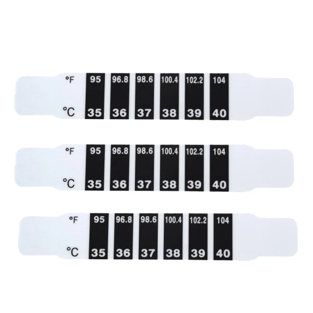 3Pcs Forehead Temperature Sticker Alcohol Free Bendable Safe Reusable for Kids Fish Tank Milk Bottle Drink Fridge Door Quick